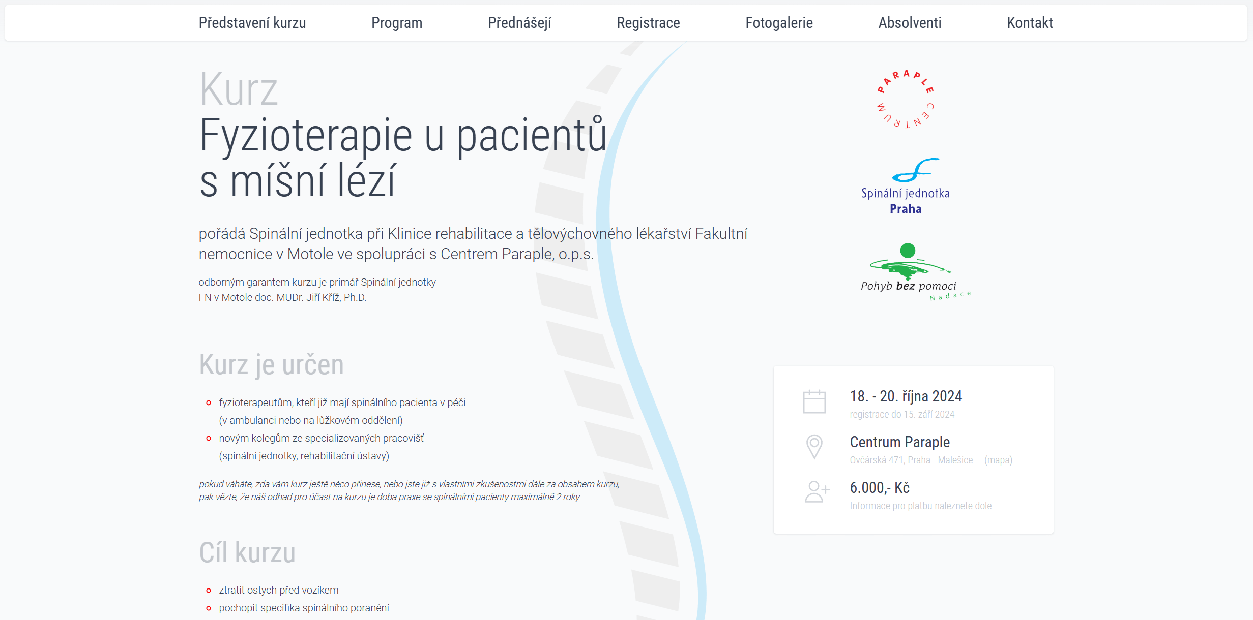 Kurz Fyzioterapie u pacientů s míšní lézí